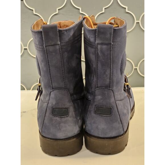 Polo Ralph Lauren Ranger Buckle Boots Men's Size 8D Blue Suede Classic Hip Hop - Picture 4 of 9